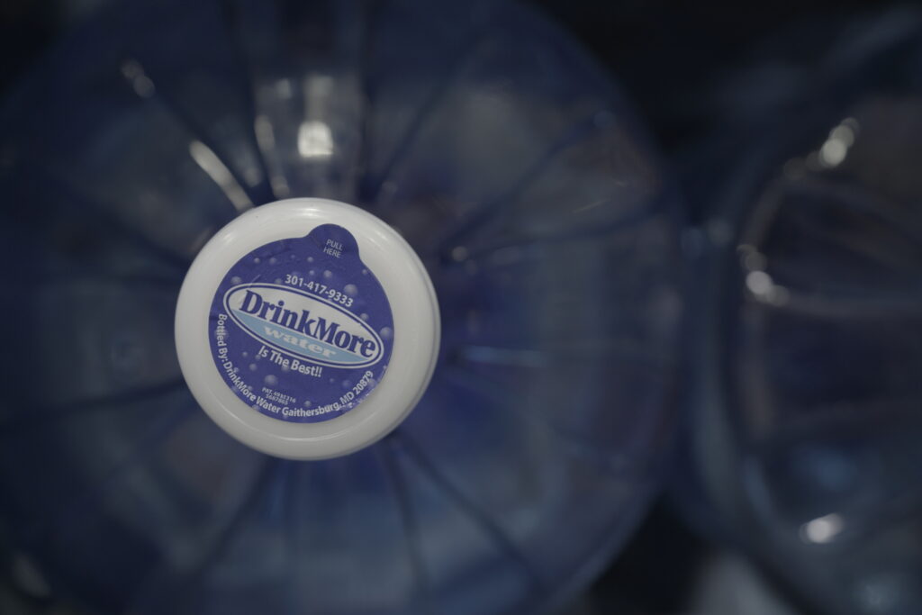 Closeup of water gallon