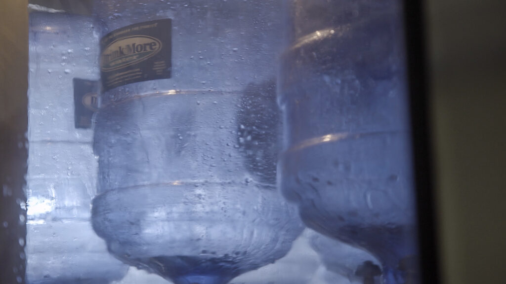 Close up of water bottles