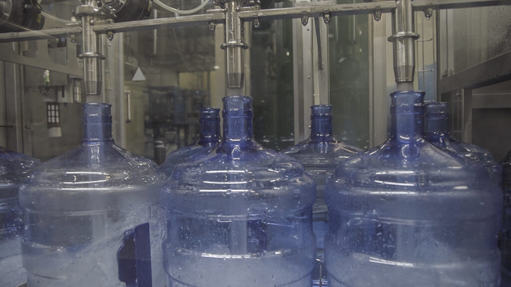 Close up of water bottles